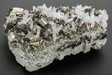 Gleaming, Striated Pyrite and Quartz Crystal Association - Peru #213674-1